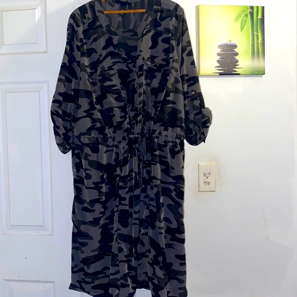 100% polyester army fatigue camo drawstring waist with pockets - Picture 1 of 6